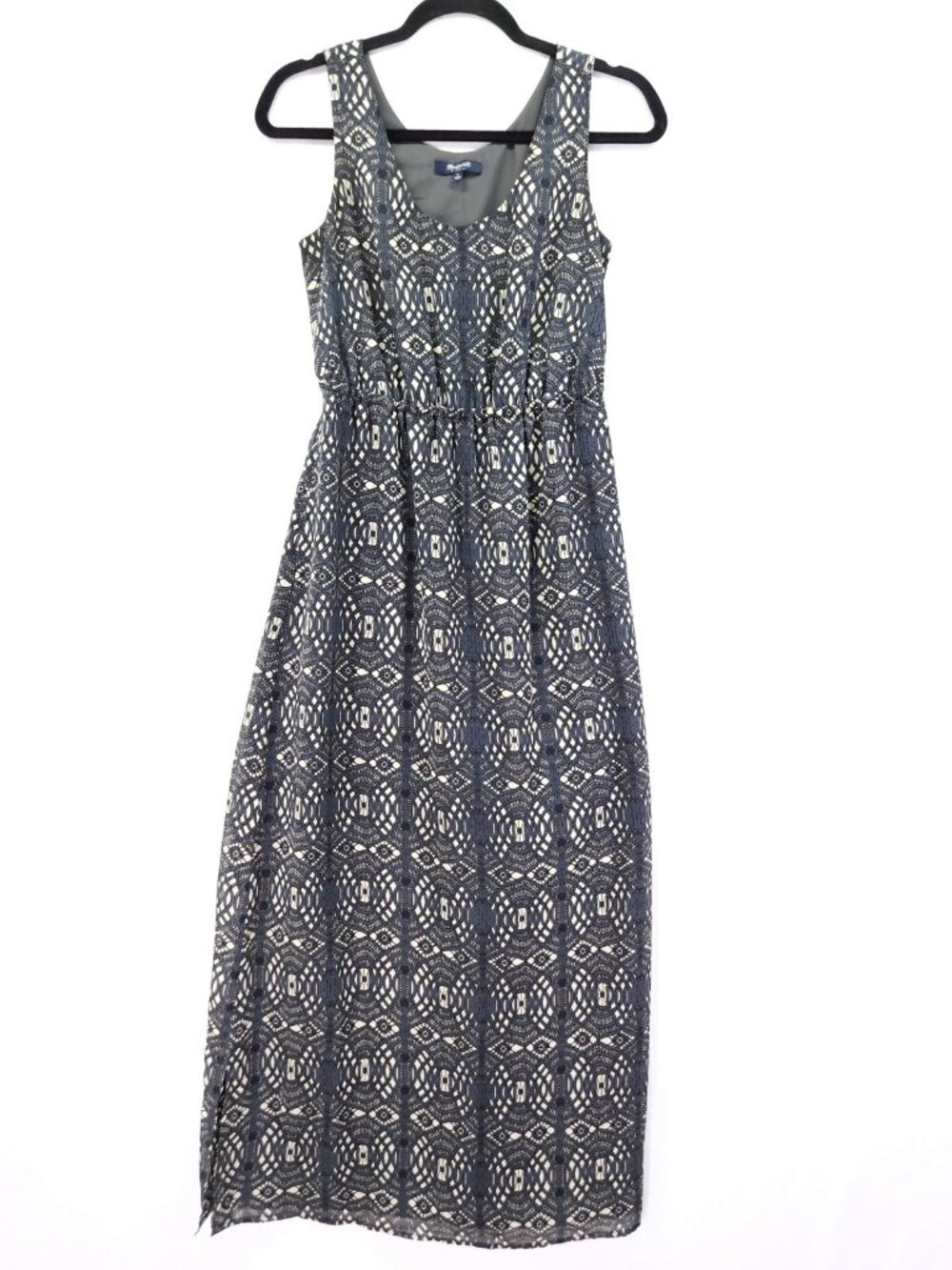 Madewell Sleeveless Lace Print Maxi Dress Scoopneck Size 2
